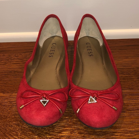 Guess ballerina flats size 7 NWOT red/deep coral - Picture 2 of 4